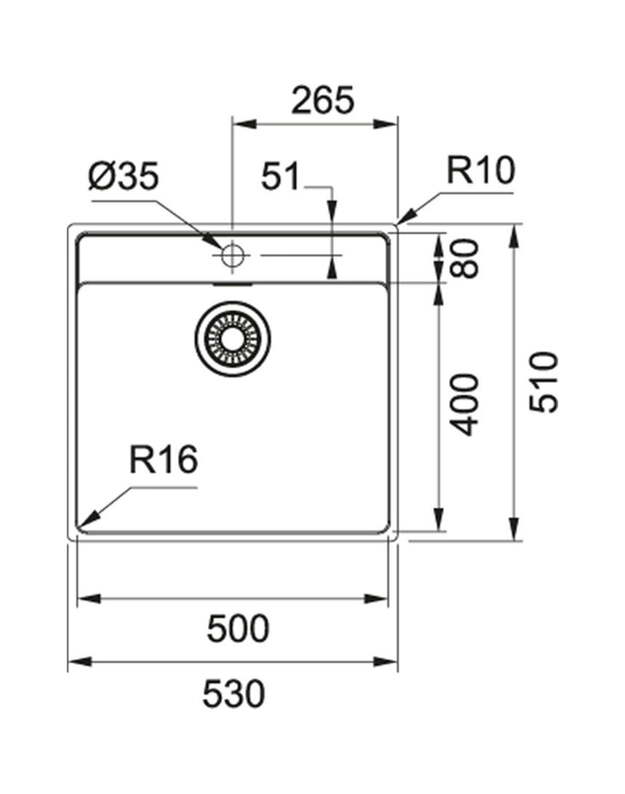 Franke Maris MRX 210-50 TL, 127.0531.852, 53 x 51 x 18 cm 1