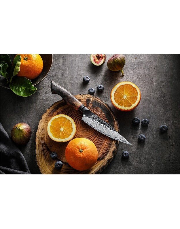 Damasko plieno peilis Kamazak Utility Knife, KZ48KN, 14 cm, NEMOKAMAS PRISTATYMAS! 5