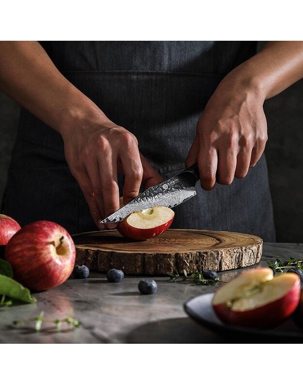 Damasko plieno peilis Kamazak Utility Knife, KZ48KN, 14 cm, NEMOKAMAS PRISTATYMAS! 4