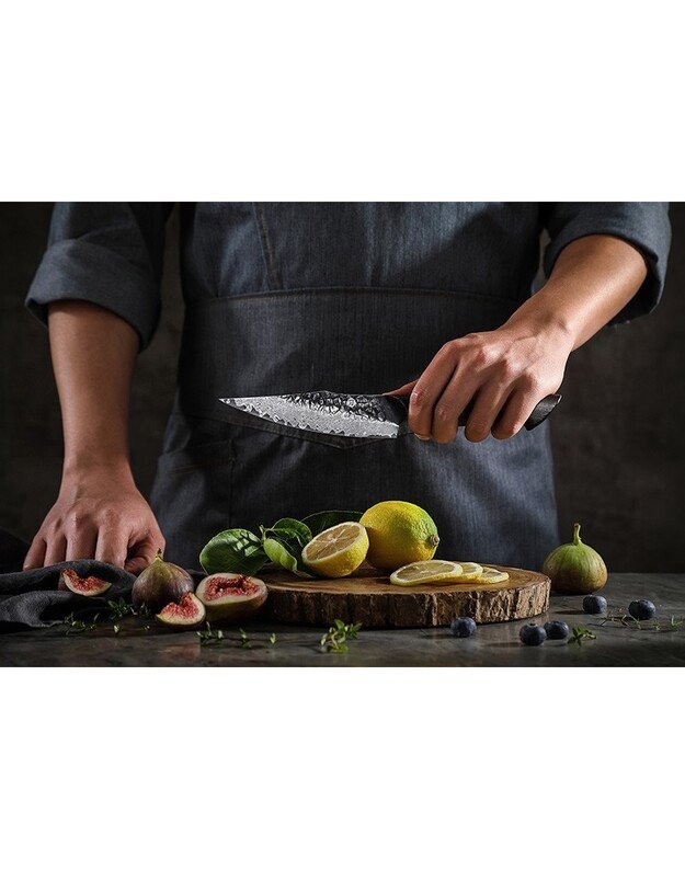 Damasko plieno peilis Kamazak Utility Knife, KZ48KN, 14 cm, NEMOKAMAS PRISTATYMAS! 3