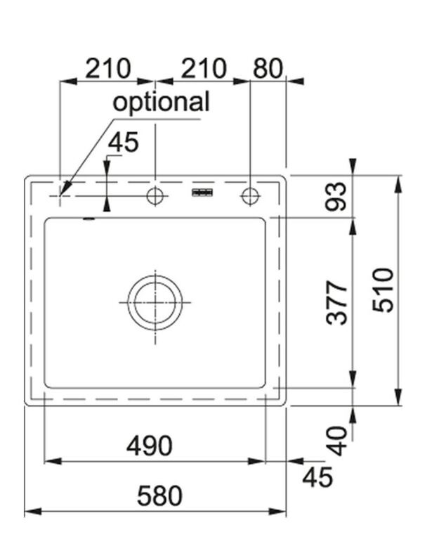 Keraminė plautuvė Franke Mythos, MTK 610-58, Anthrazit Matt, 2 išgręžtos skylės 1