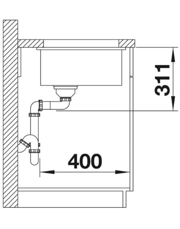 Keramikinė plautuvė Blanco SUBLINE 375-U 523726, balta blizgi