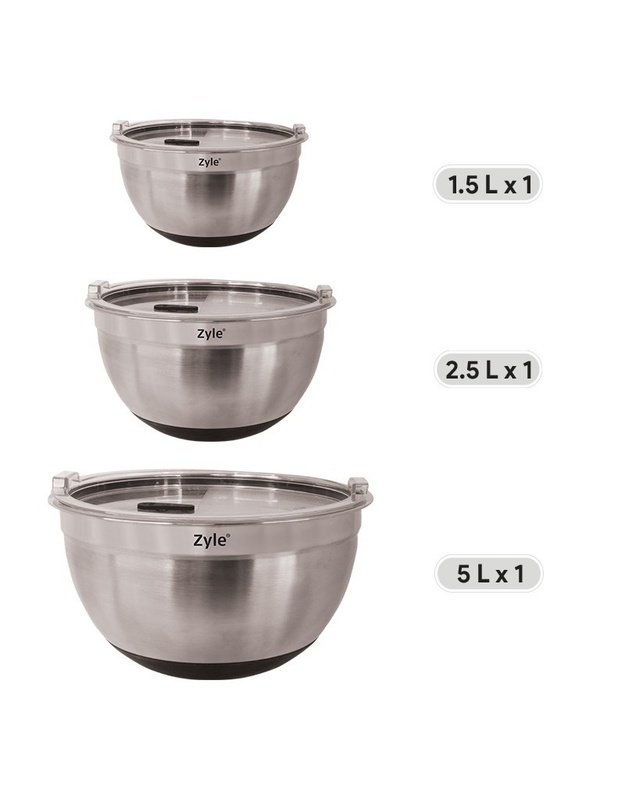 Metalinių dubenėlių rinkinys ZY193MMB