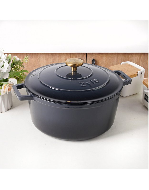 Apvalus emaliuotas ketaus puodas ZY020DGKI ,6 l