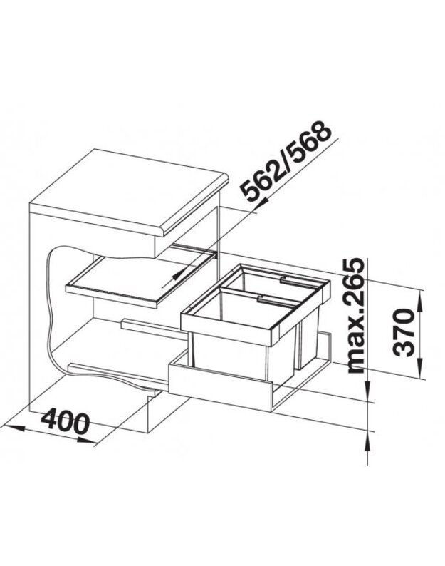 Atliekų rūšiavimo sistema Blanco FLEXON II 60/2 521471