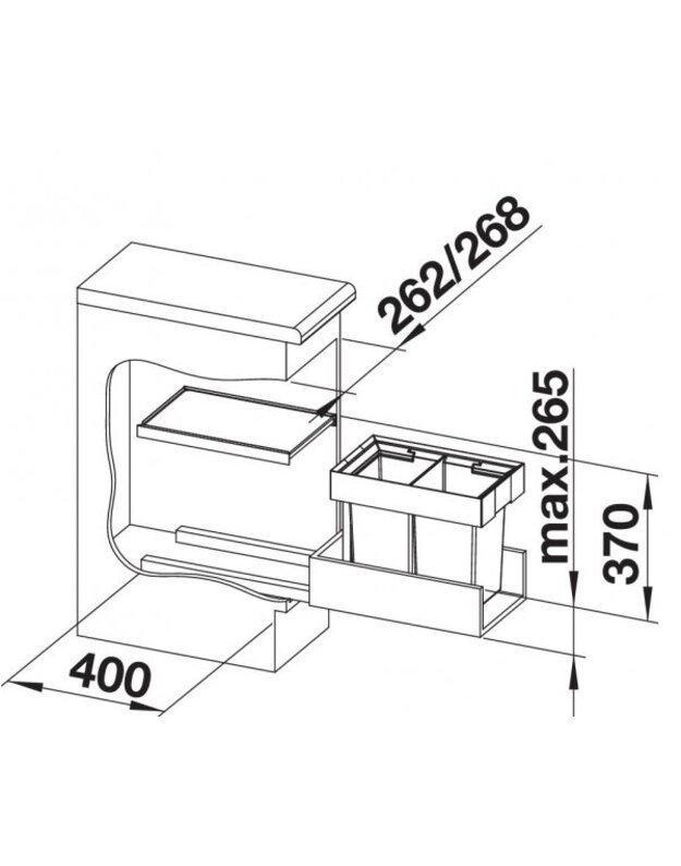 Atliekų rūšiavimo sistema Blanco FLEXON II 30/2, 521467