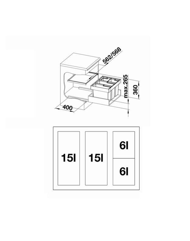 Atliekų rūšiavimo sistema Blanco FLEXON II XL 60/3 521473