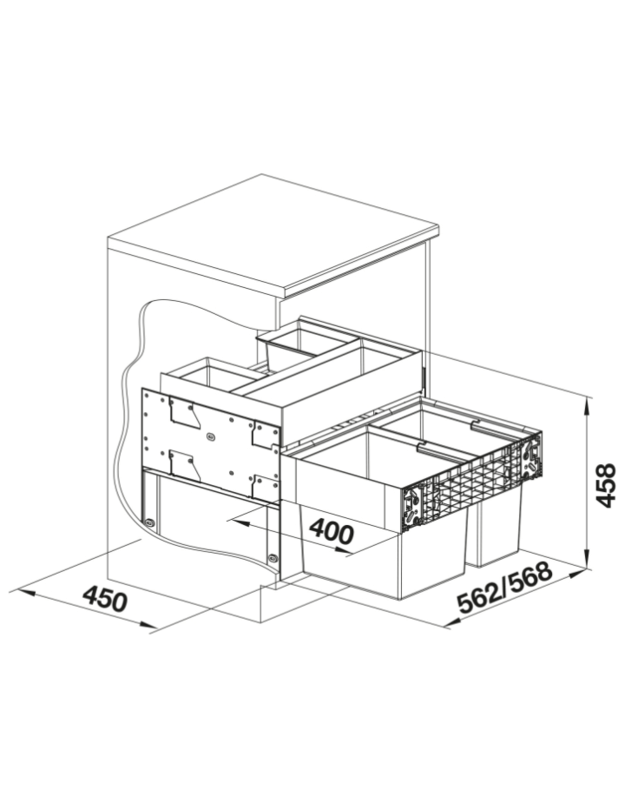 Atliekų rūšiavimo sistema Blanco SELECT II 60/2 ORGA  526208