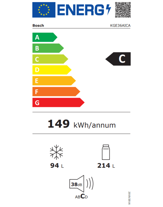  Šaldytuvas Bosch KGE36AICA