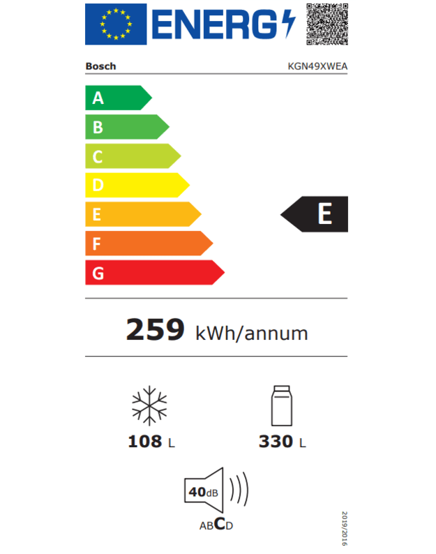 Šaldytuvai BOSCH KGN49XWEA