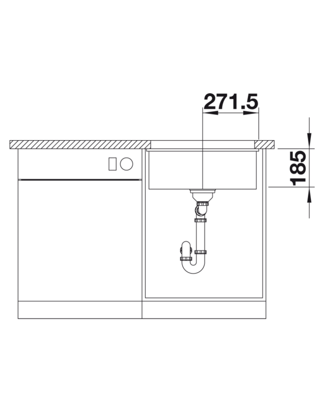 Keraminė plautuvė Blanco SUBLINE 500-U 514506 balta