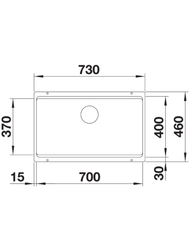 Plautuvė Blanco ETAGON 700-U, antracitas 525167