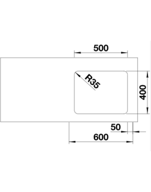 Plautuvės Blanco ETAGON 500-U metalas 521841