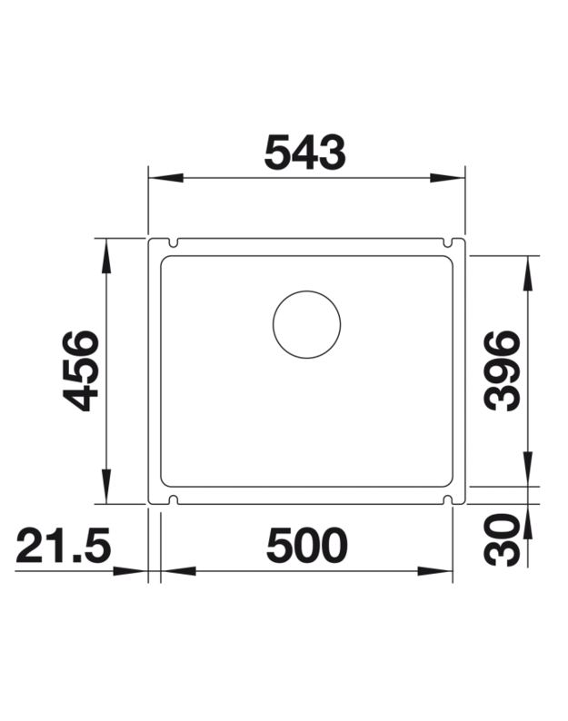 Keraminė plautuvė Blanco SUBLINE 500-U 514506 balta