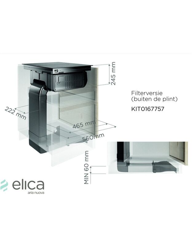 Gartraukio priedas ELICA KIT PLINTH-OUT FOR NIKOLATESLA FIT / FIT 3Z / FIT XL / PRIME S / ALPHA, KIT0167757