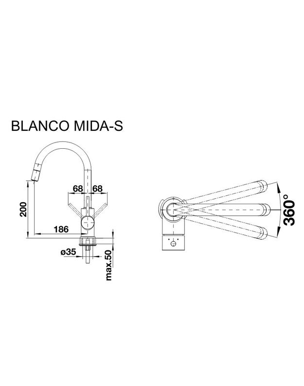 Maišytuvas BLANCO MIDA-S delikati balta 526968