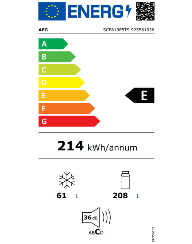 Šaldytuvai AEG SCE819E5TS