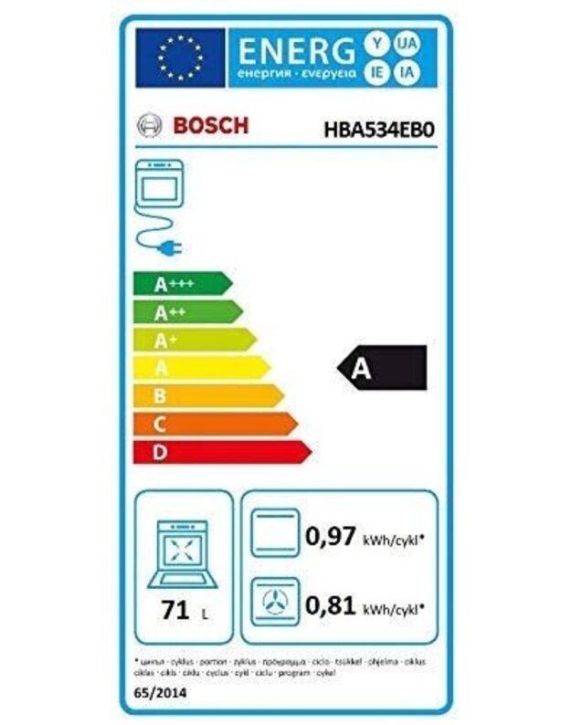  Orkaitės Bosch HBA534EB0