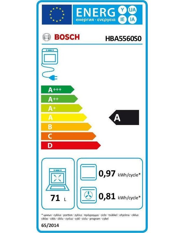 Orkaitės Bosch HBA5560S0