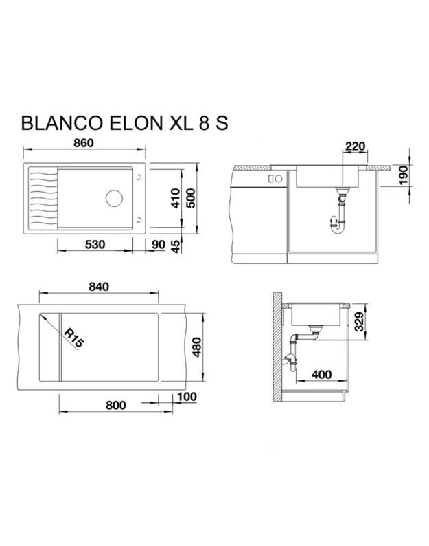  Plautuvės Blanco ELON XL 8 S (įvairių spalvų)
