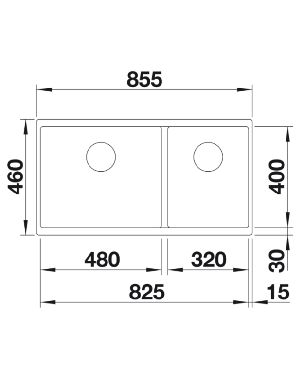 Plautuvė SUBLINE 480/320-U, antracitas, 523584