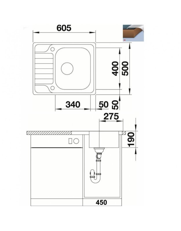  Plautuvės Blanco DINAS 45 S Mini, 525122 1