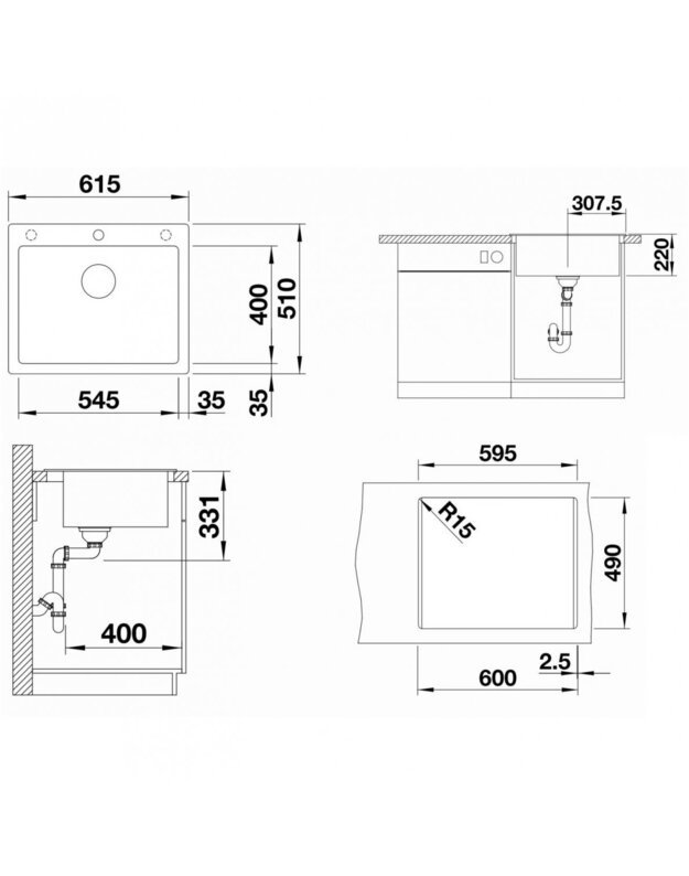  Plautuvės BLANCO PLEON 6, antracito  523686