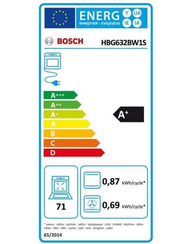 Orkaitės Bosch HBG632BW1S