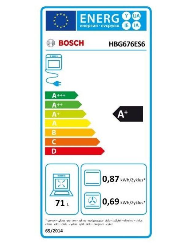 Orkaitės Bosch HBG676ES6