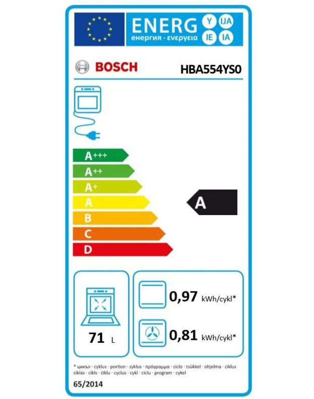 Orkaitės Bosch HBA554YS0