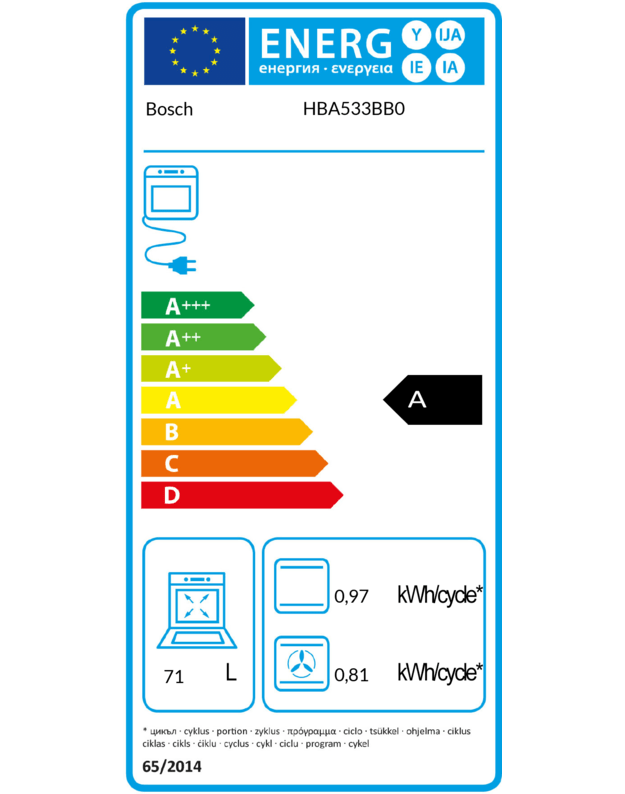 Orkaitės Bosch HBA533BB0S