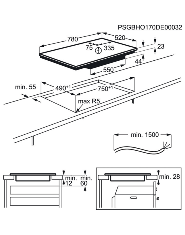 Kaitlentės Electrolux EIV83443BW