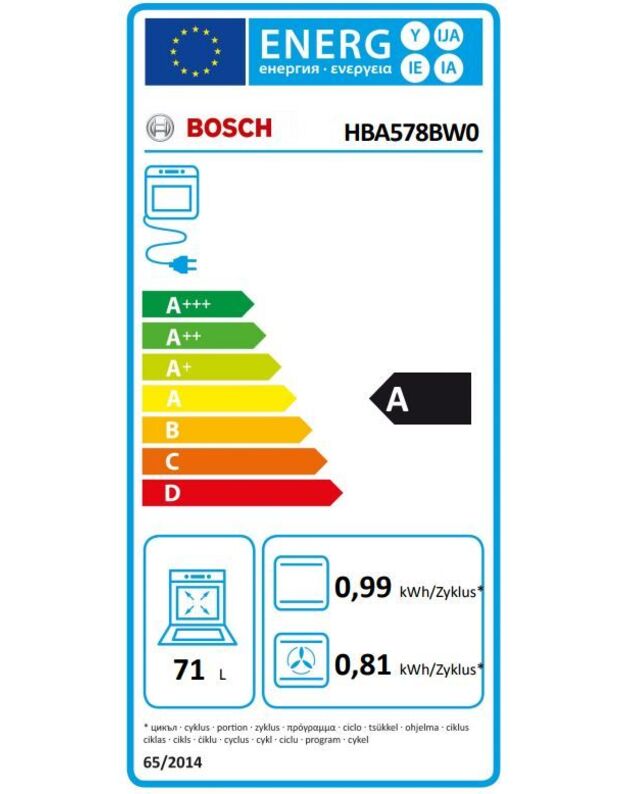 Orkaitės Bosch HBA578BW0