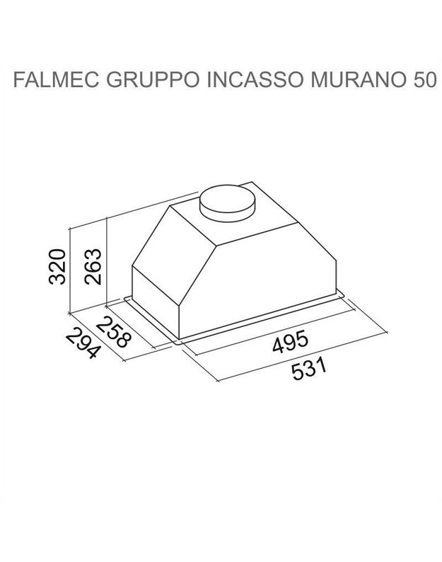  Gartraukiai Falmec Gruppo Incasso Murano Black 50 cm